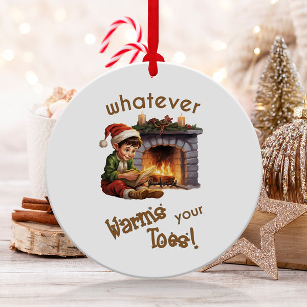 Fun & Sassy Whatever Warms your Toes Ornament