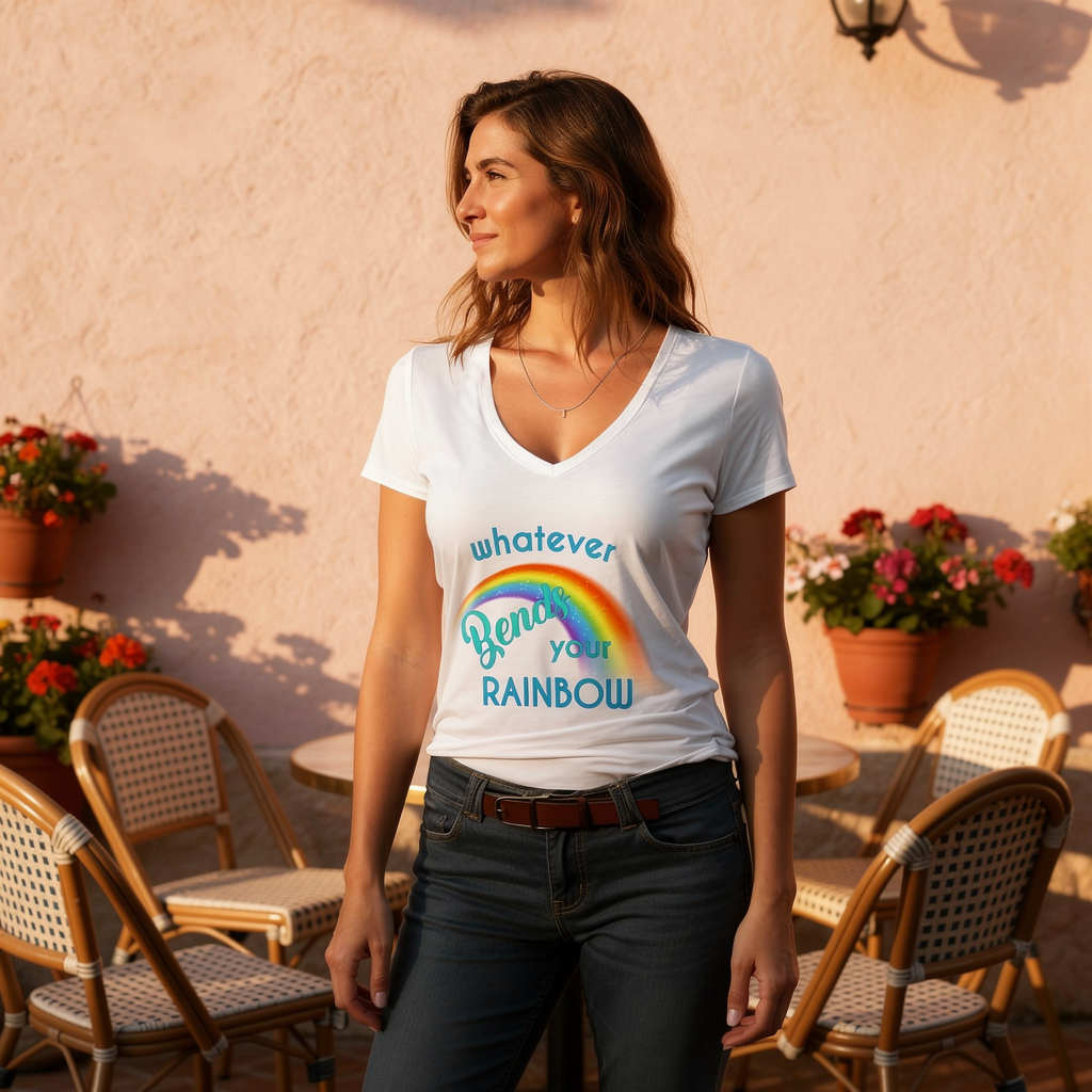 lifestyle scene ~ Whatever Bends your Rainbow T-Shirt