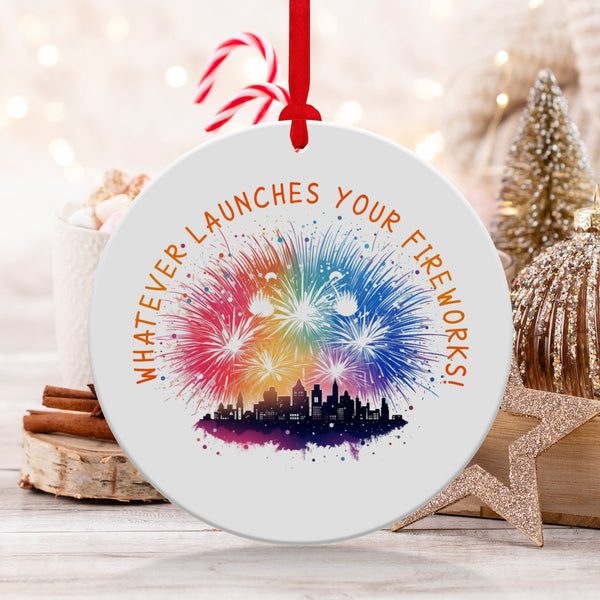Fun & Sassy Whatever Launches your Fireworks Ornament