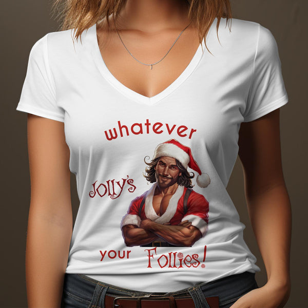 Fun & Sassy Whatever Jolly's your Follies — Hot Latino Santa T-Shirt