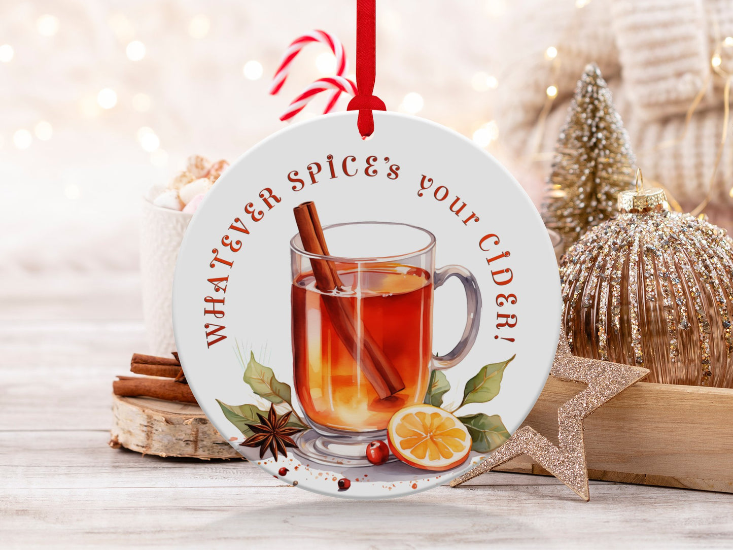 Fun & Sassy Whatever Spice's your Cider Ornament