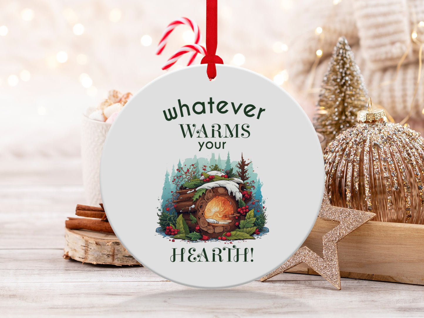 Fun & Sassy Whatever Warms your Hearth Ornament
