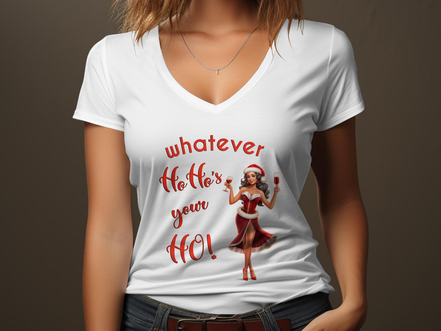 Fun & Sassy Whatever Ho Ho's your Ho — Sexy Latino Ms Claus T-Shirt