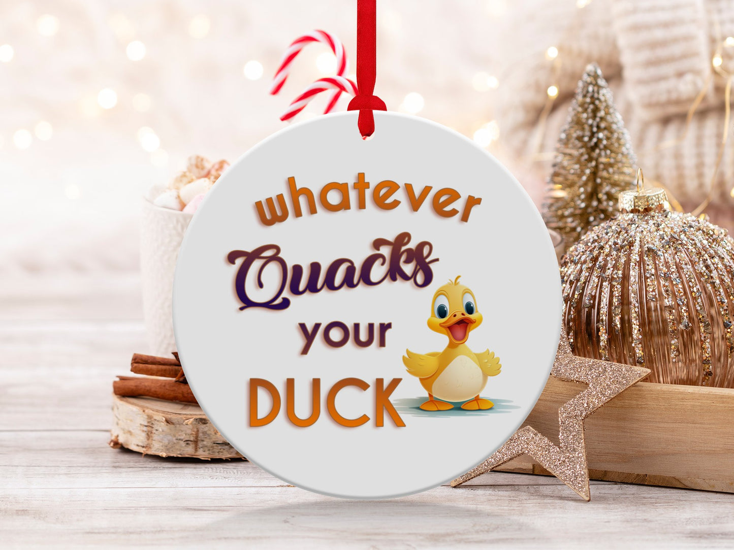 Fun & Sassy Whatever Quacks your Duck Ornament