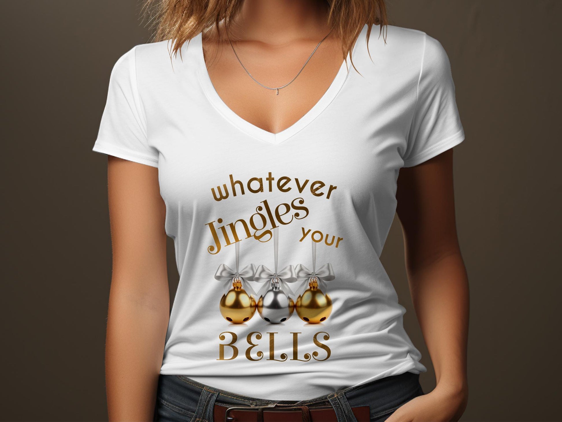 Fun & Sassy Whatever Jingles your Bells — Gold T-Shirt