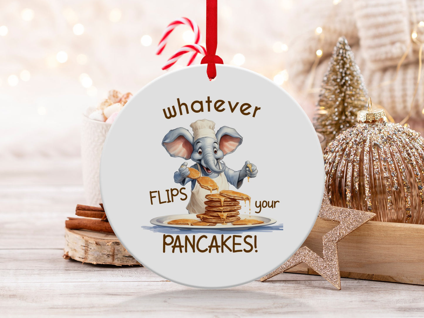 Fun & Sassy Whatever Flips your Pancakes Ornament