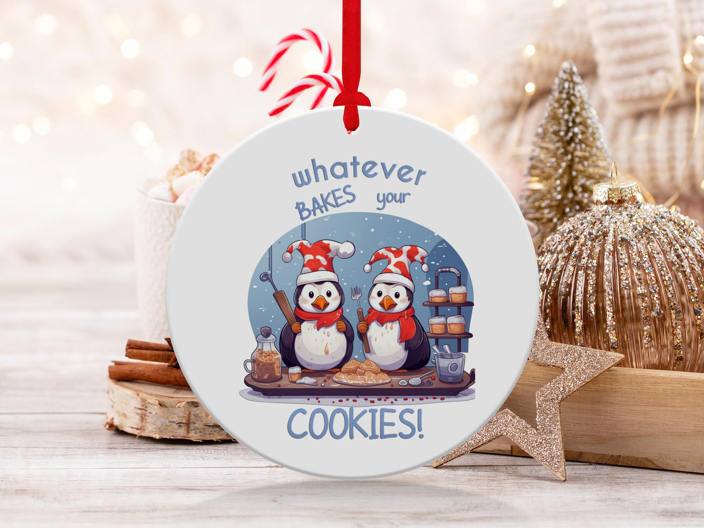 Fun & Sassy Whatever Bakes your Cookies Ornament