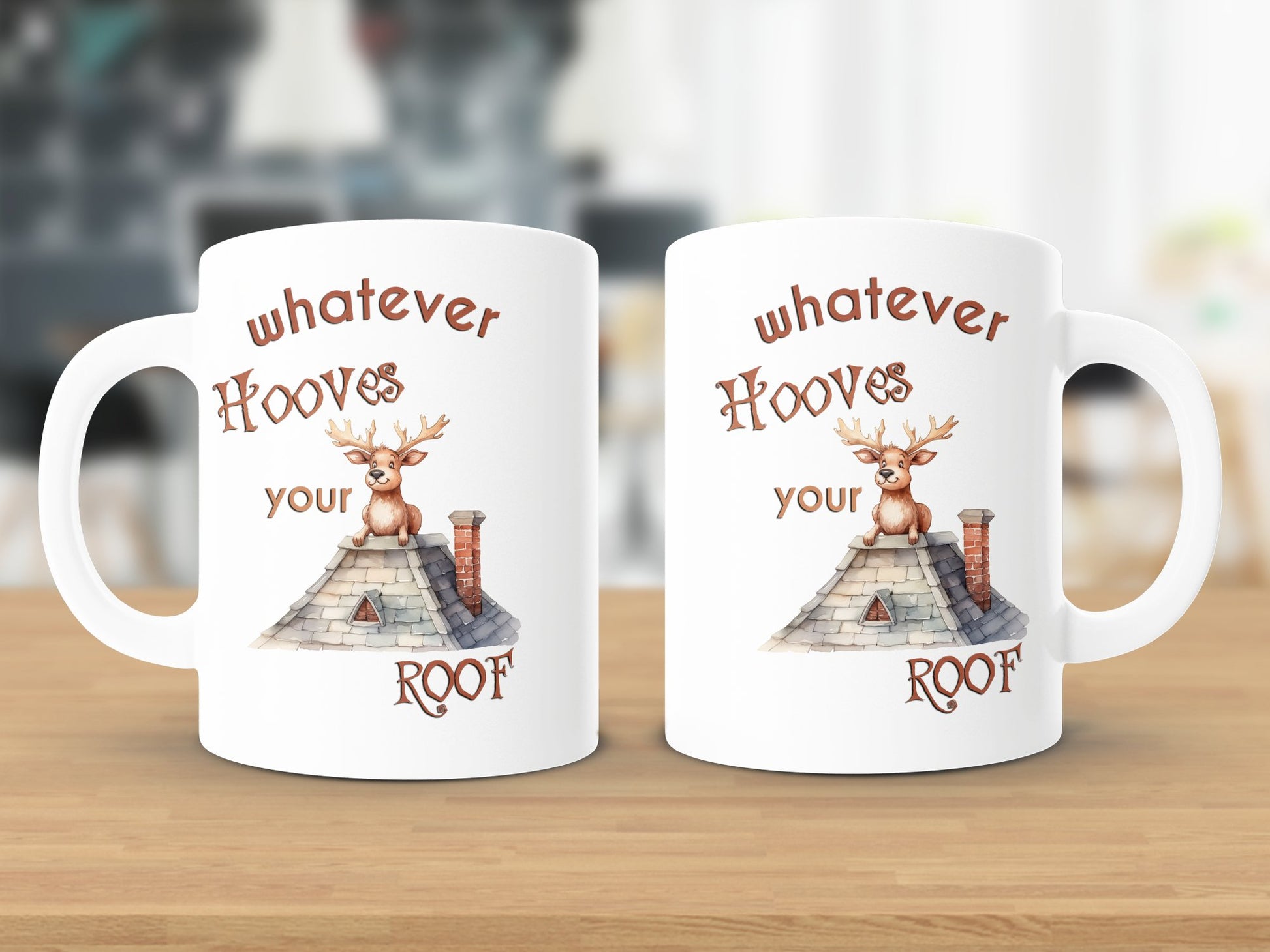 Fun & Sassy Whatever Hooves your Roof Mug