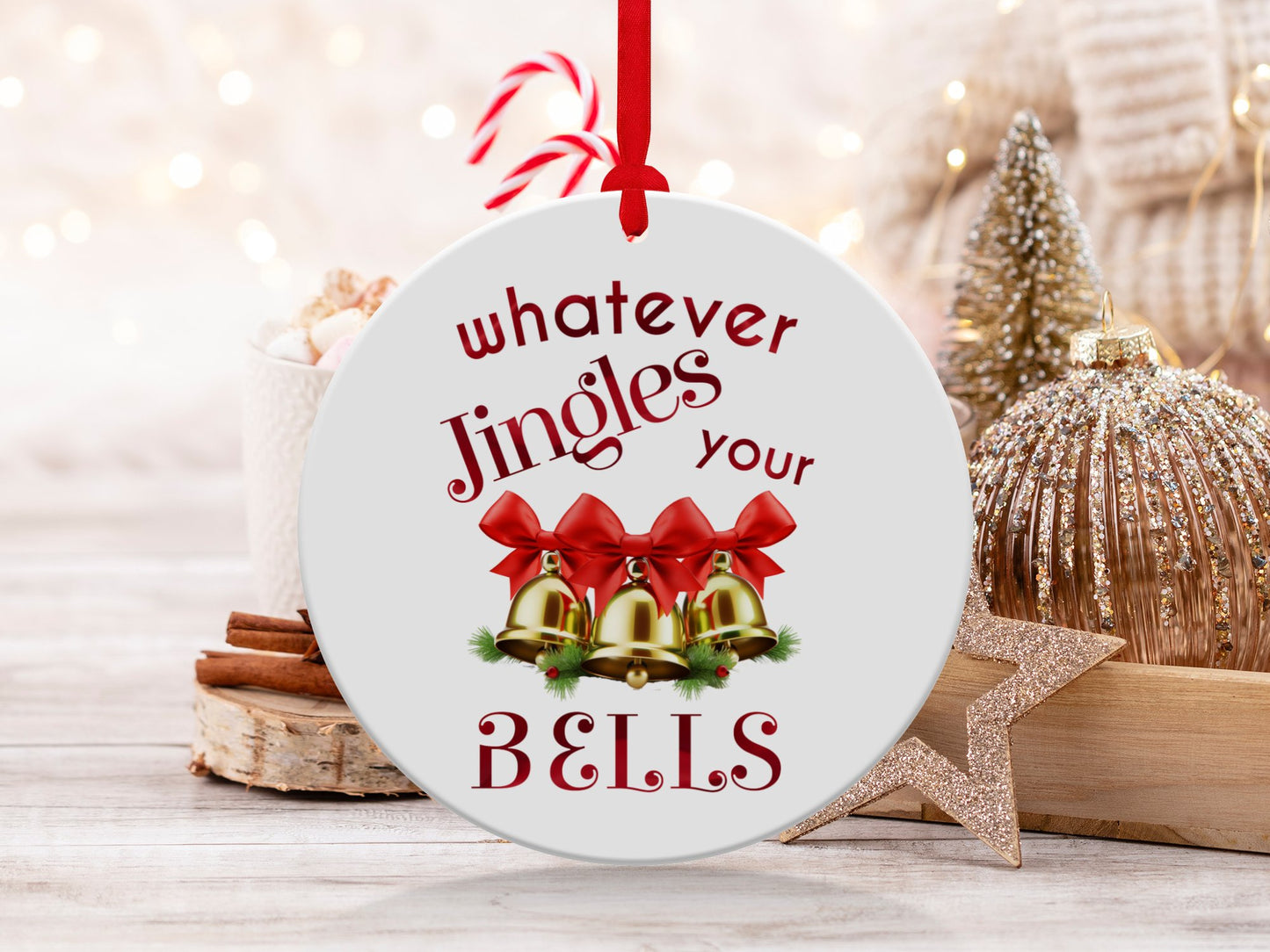 Fun & Sassy Whatever Jingles your Bells — Red Ornament