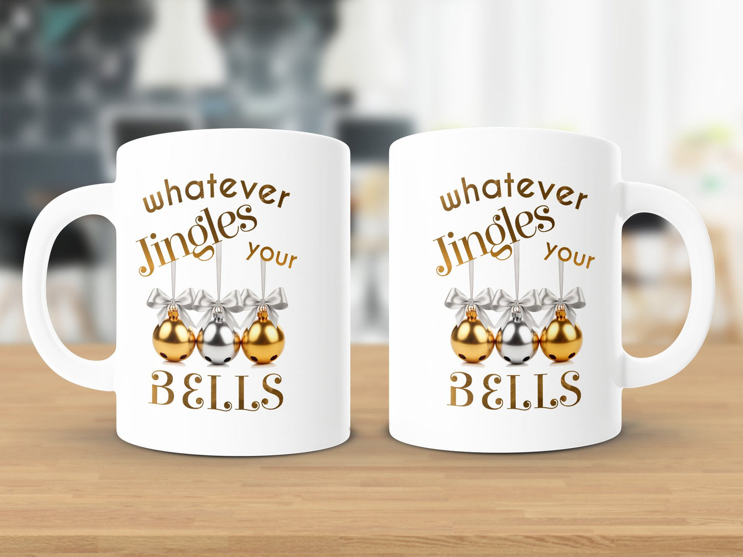 Fun & Sassy Whatever Jingles your Bells — Gold Mug