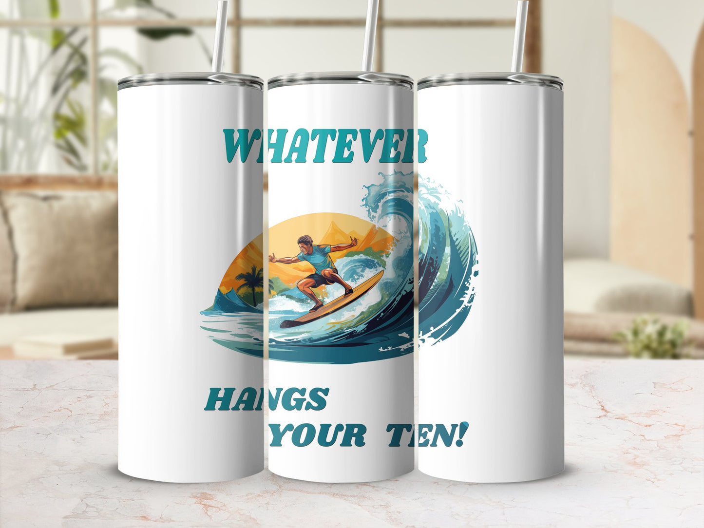 Fun & Sassy Whatever Hangs your Ten Tumbler